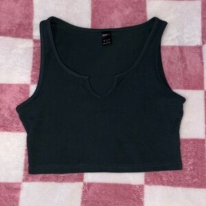 SHEIN Deep Green V-Neck Crop Top